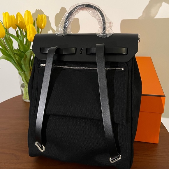 2022 Brand NEW Hermes Herbag A Dos Zip Retourne Backpack <Black> main image 1